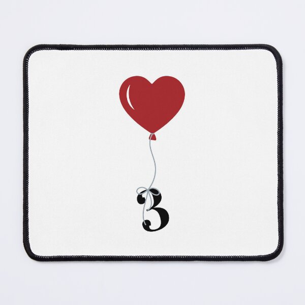 Item preview, Red Heart Balloon with black number 3 Third Valentine's day Numeric Three designed and sold by KateBilous.