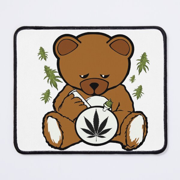 Item preview, Smoking Bear Bong Stoned Label Design designed and sold by DabGraphic.