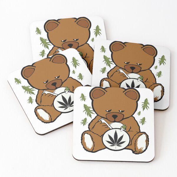 Item preview, Smoking Bear Bong Stoned Label Design designed and sold by DabGraphic.