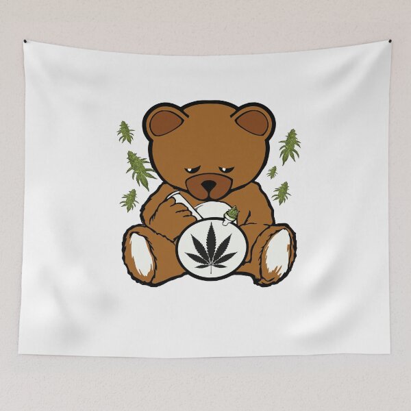 Item preview, Smoking Bear Bong Stoned Label Design designed and sold by DabGraphic.