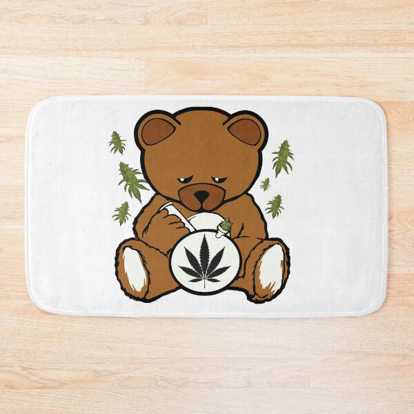 Item preview, Smoking Bear Bong Stoned Label Design designed and sold by DabGraphic.