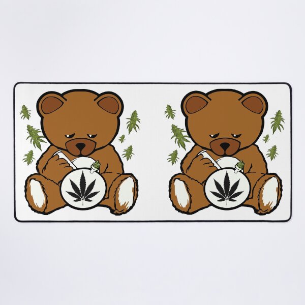 Item preview, Smoking Bear Bong Stoned Label Design designed and sold by DabGraphic.
