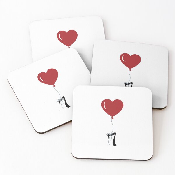 Item preview, Red Heart Balloon with black number 7 Seventh Valentine's day Numeric Seven designed and sold by KateBilous.