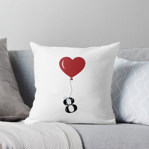 Item preview, Red Heart Balloon with black number 8 Eighth Valentine's day Numeric Eight designed and sold by KateBilous.