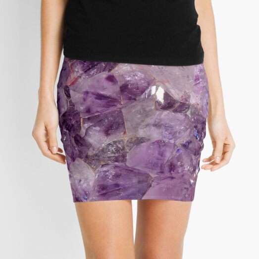 Amethyst Crystals. Mini Skirt