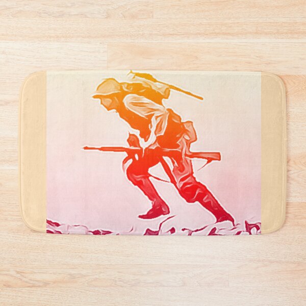 Item preview, A heroic WWII marine under fire. Rendered in pop art style. T-Shirt (sunset version)  designed and sold by CristalleLisa.