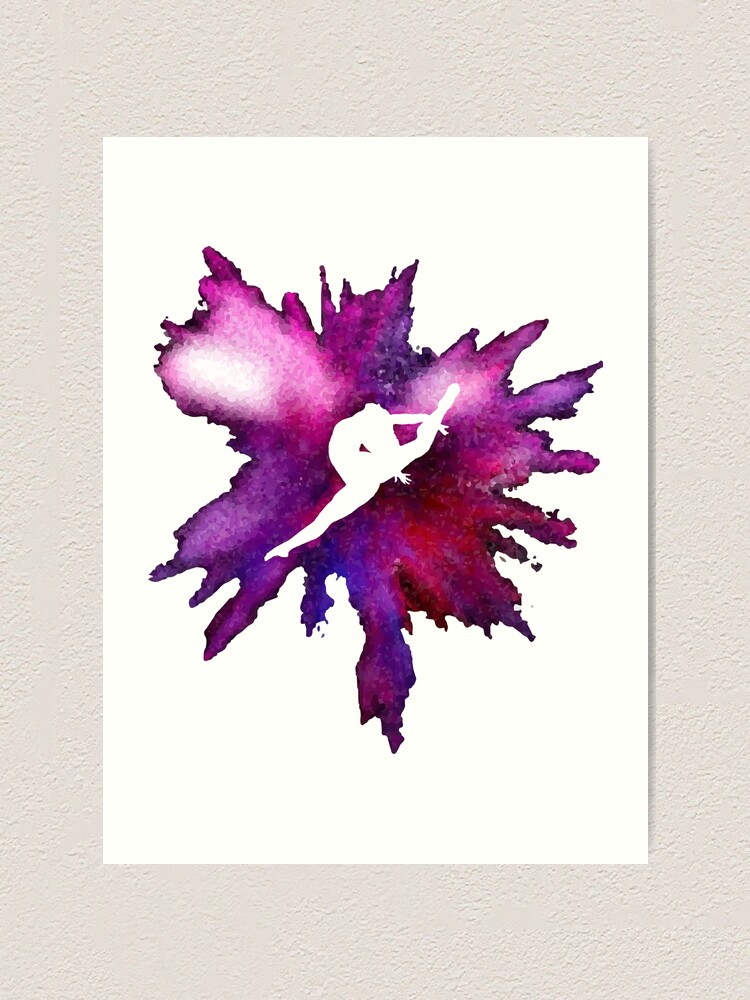 Purple Gymnastics Silhouette Art Print for Sale by