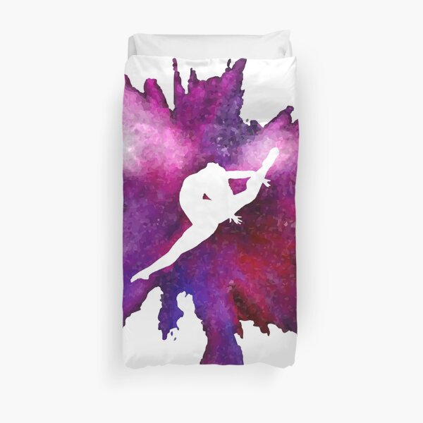 Gymnaste Explosion Silhouette Galaxy Housse de couette