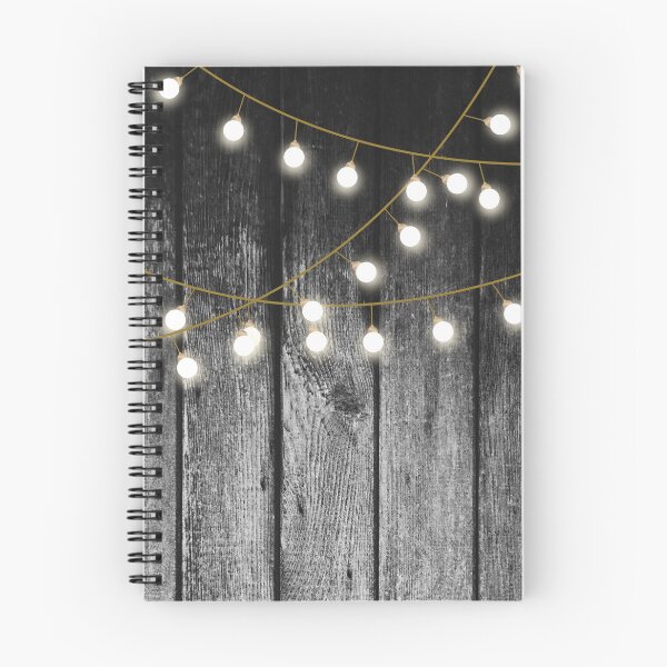 Item preview, Rustic Barn Black Wood Gold String Lights designed and sold by idovedesign.