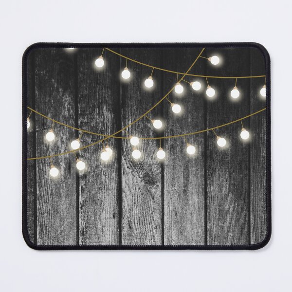 Item preview, Rustic Barn Black Wood Gold String Lights designed and sold by idovedesign.
