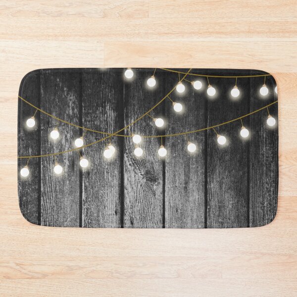 Item preview, Rustic Barn Black Wood Gold String Lights designed and sold by idovedesign.