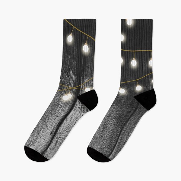 Item preview, Rustic Barn Black Wood Gold String Lights designed and sold by idovedesign.