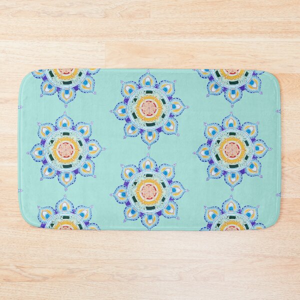 Item preview, Hand drawn mandala, lotus, turquoise designed and sold by mandalamundo.