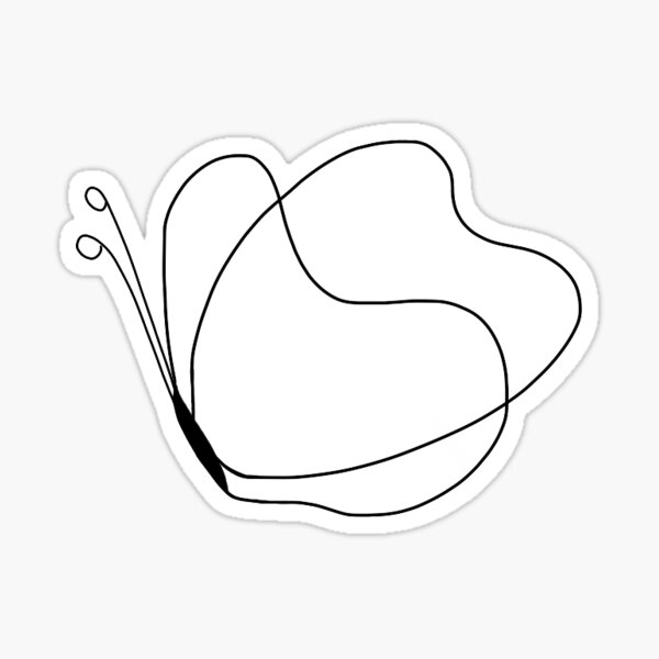 "Black and White Butterfly" Sticker by GoldenDropArt Redbubble