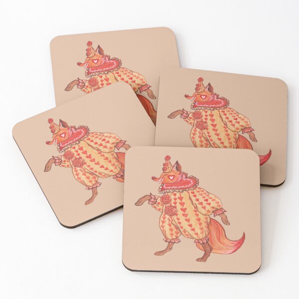 Item preview, vintage fox clown valentine themed designed and sold by CaptainRingtail.