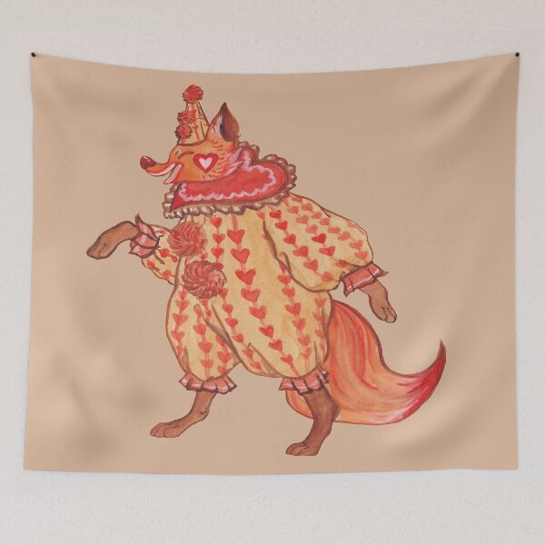 Item preview, vintage fox clown valentine themed designed and sold by captainringtail.