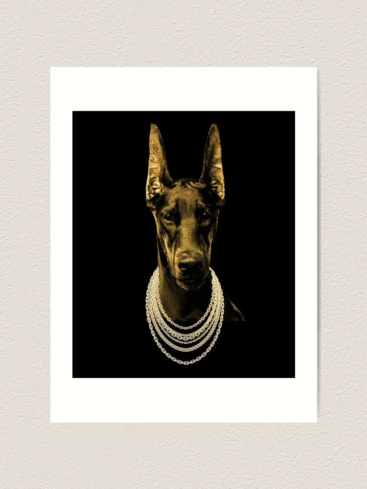 Lexica - Portrait of a doberman strong dog fear looking with a background  of planets