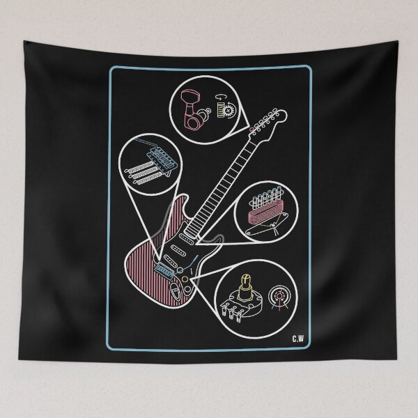 Item preview, guitar infographic  designed and sold by Platform11west.