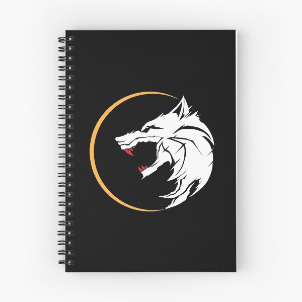 Item preview, Wolf head with red teeth and a bad moon rising digital artwork dark logo line art designed and sold by expresivedesign.