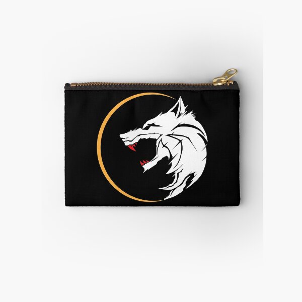 Item preview, Wolf head with red teeth and a bad moon rising digital artwork dark logo line art designed and sold by expresivedesign.