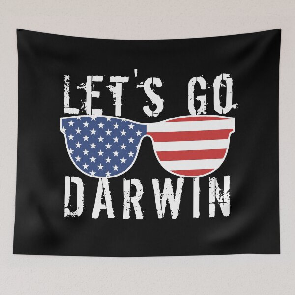 Item preview, Lets Go Darwin White Text With Sunglasses designed and sold by Design-Maniya.