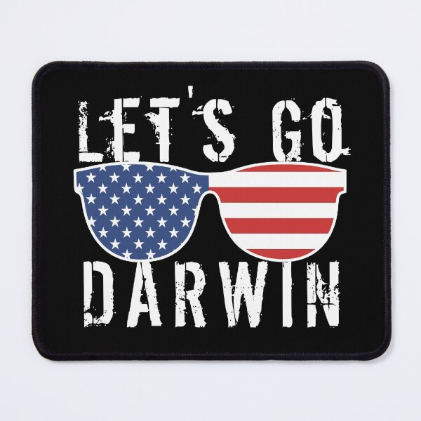 Item preview, Lets Go Darwin White Text With Sunglasses designed and sold by Design-Maniya.