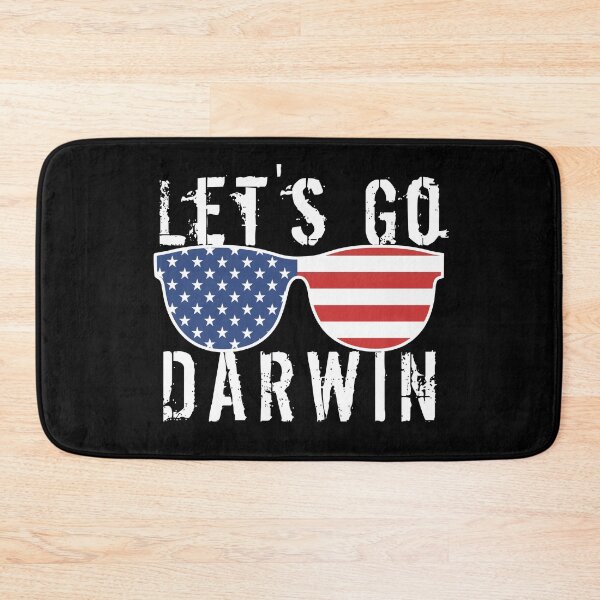 Item preview, Lets Go Darwin White Text With Sunglasses designed and sold by Design-Maniya.