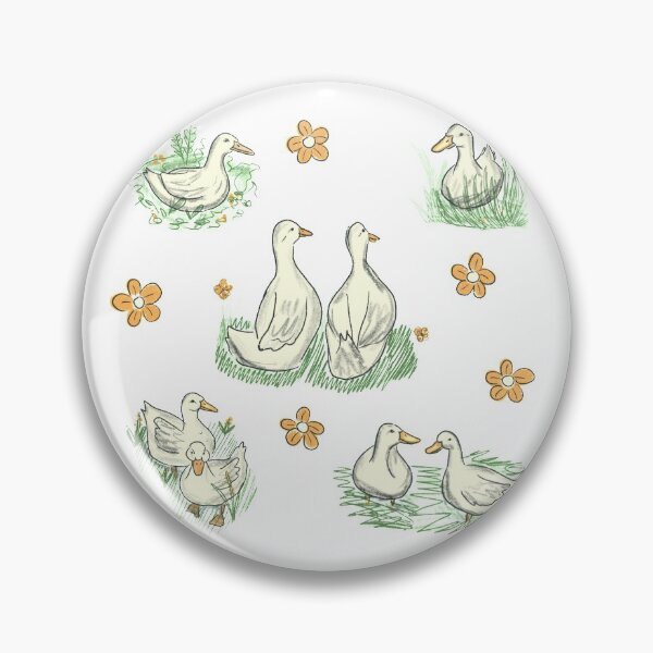 Item preview, Duck Duo with Flowers designed and sold by waddleworks.