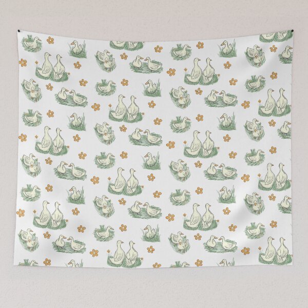 Item preview, Duck Duo with Flowers designed and sold by waddleworks.