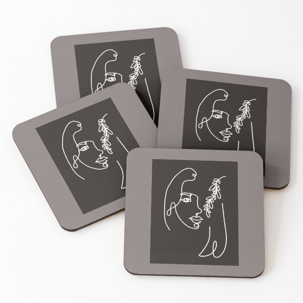 Item preview, Abstract Female Face Leaf One Line Modern Art Black and White designed and sold by JooArtPrints  ★★★★★.