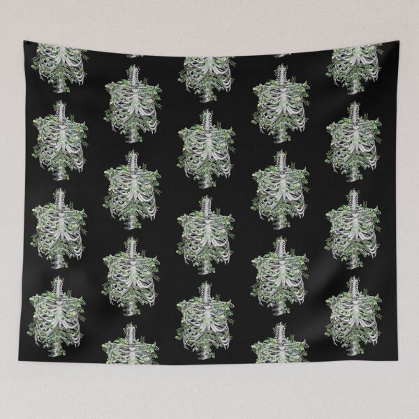 Item preview, Ribcage, rib cage, anatomy skeleton eucaliptus leaves designed and sold by Collagedream.