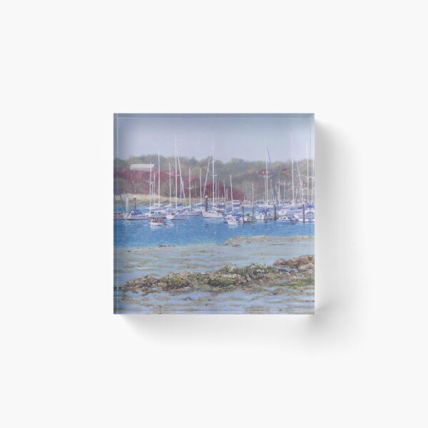 Boats at Hamble Marina Acrylic Block