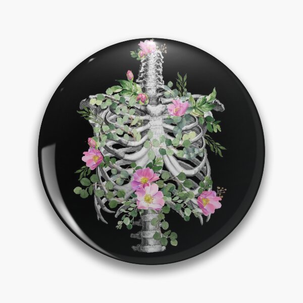 Item preview,  Anatomy, ribcage, rib cage,skeleton pink roses designed and sold by Collagedream.