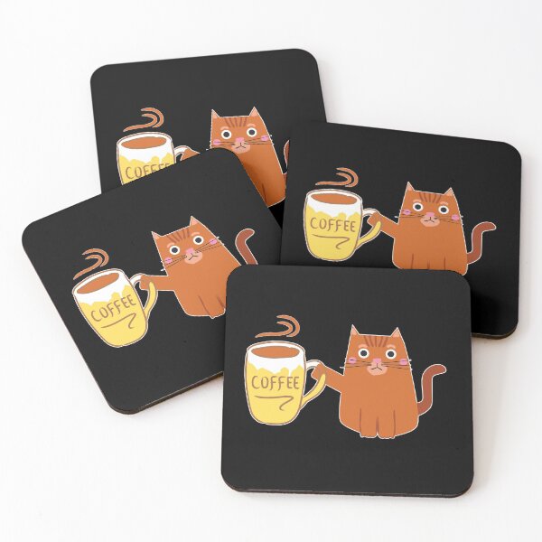Item preview, Wide eyed cat with coffee designed and sold by janraydesigns.