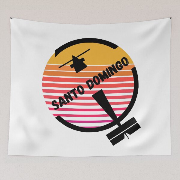 Item preview, Santo Domingo, Dominican Republic - Retro Sunset Vintage Plane Airpot Travel Design designed and sold by Vintage-TM.