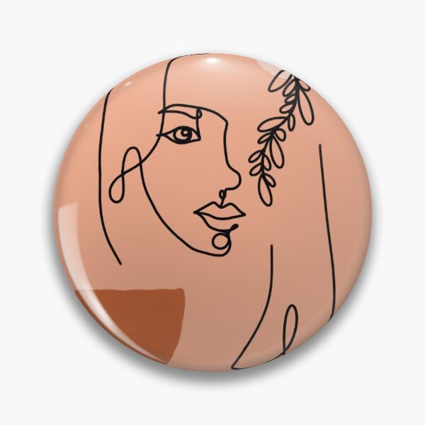Item preview, Abstract Female Face Leaf One Line Art Coral Orange designed and sold by JooArtPrints  ★★★★★.