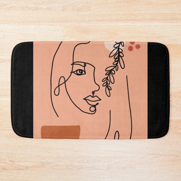 Item preview, Abstract Female Face Leaf One Line Art Coral Orange designed and sold by JooArtPrints  ★★★★★.