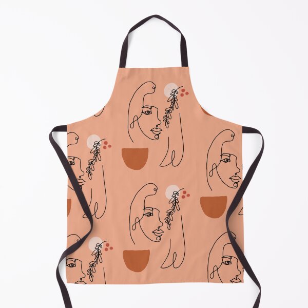 Item preview, Abstract Female Face Leaf One Line Art Coral Orange designed and sold by JooArtPrints ★★★★★.
