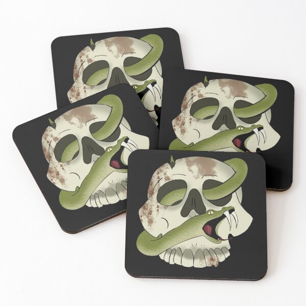 Item preview, Skull with snake designed and sold by MoonlitMadnessDesigns.
