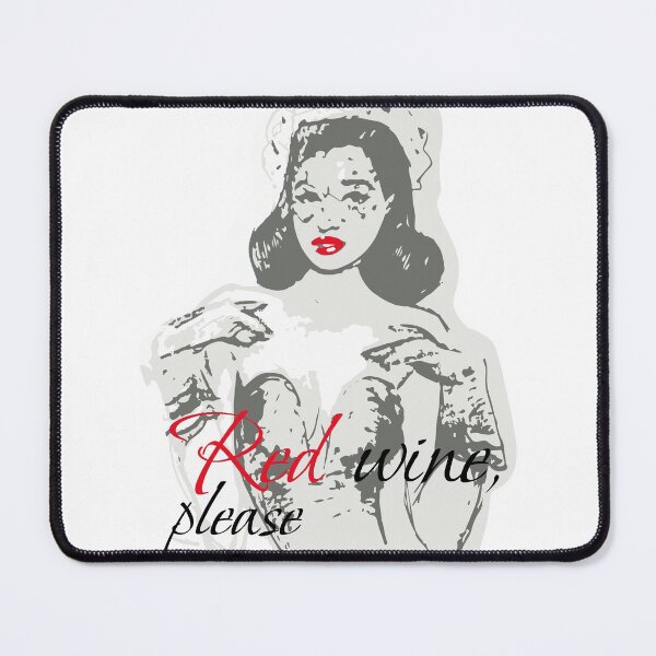 Item preview, Red wine, please | Pinup girl | Happy Valentines Day designed and sold by AnnaRuz.