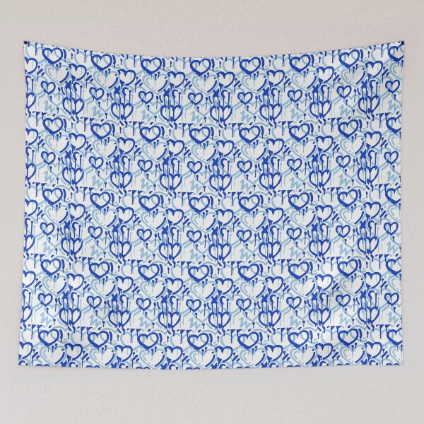 Item preview, blue drippy hearts designed and sold by carinadaviss.