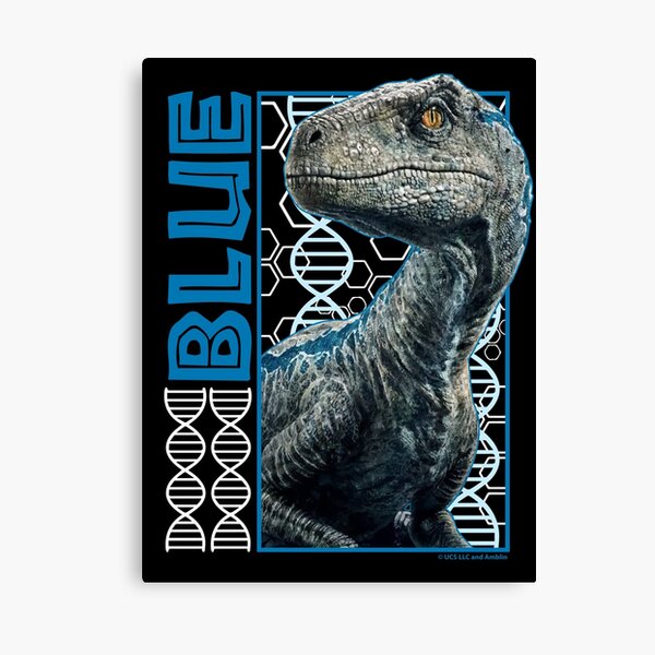 Jurassic World - Blaue Fan-Art-Grafik Leinwanddruck