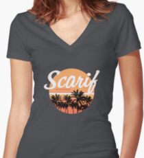 Scarif Big Wave Surfing Women's Fitted V-Neck T-Shirt