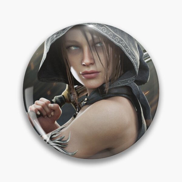 Item preview, Fantasy female hooded warrior ranger stands ready to strike . designed and sold by DigitalStorm.