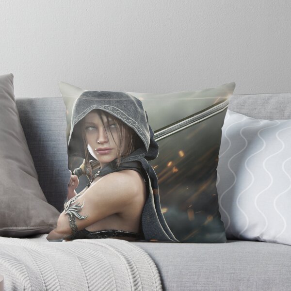 Item preview, Fantasy female hooded warrior ranger stands ready to strike . designed and sold by DigitalStorm.