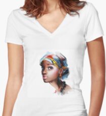 Afrikanerin Shirt mit V-Ausschnitt
