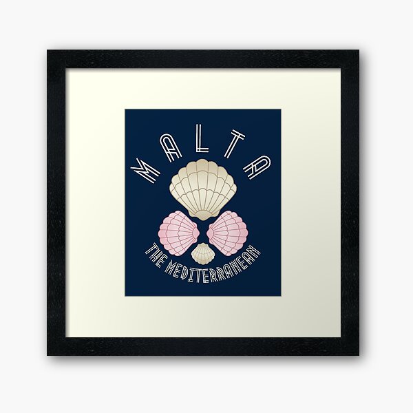 Item preview, Art Deco Mediterranean Islands, Malta, Muted Beige Text- Beach / Vacation designed and sold by TimelessLocales.