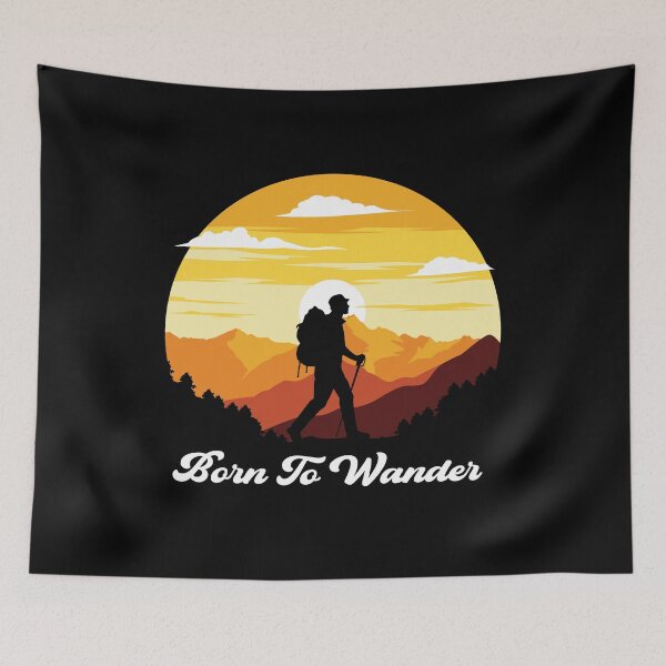Item preview, Born To Wander Hiking Nature Outdoors | Funny Hiking Lover designed and sold by simplife-art.