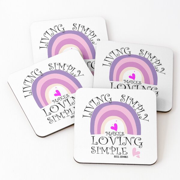 Item preview, Bell Hooks Quote | Living Simply Makes Loving Simple | Bell Hooks Gloria Jean Watkins | Melanine | Black the Prime Element Black Pride designed and sold by SchlossInspire.
