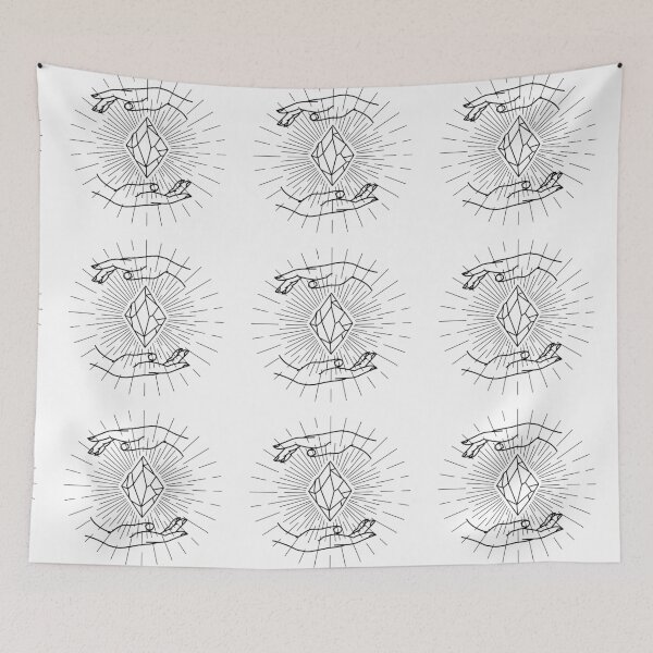 Item preview, Minimalist Art White Mystic Hand. designed and sold by HybridoStore.